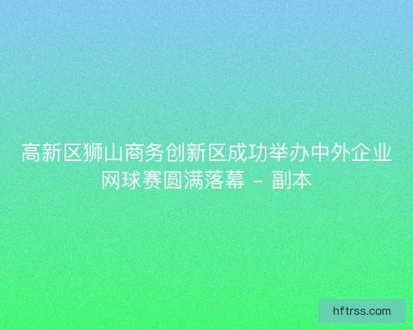 高新区狮山商务创新区成功举办中外企业网球赛圆满落幕 - 副本