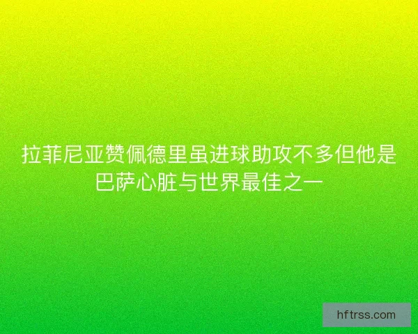 拉菲尼亚赞佩德里虽进球助攻不多但他是巴萨心脏与世界最佳之一 拉菲尼亚赞佩德里虽进球助攻不多但他是巴萨心脏与世界最佳之一